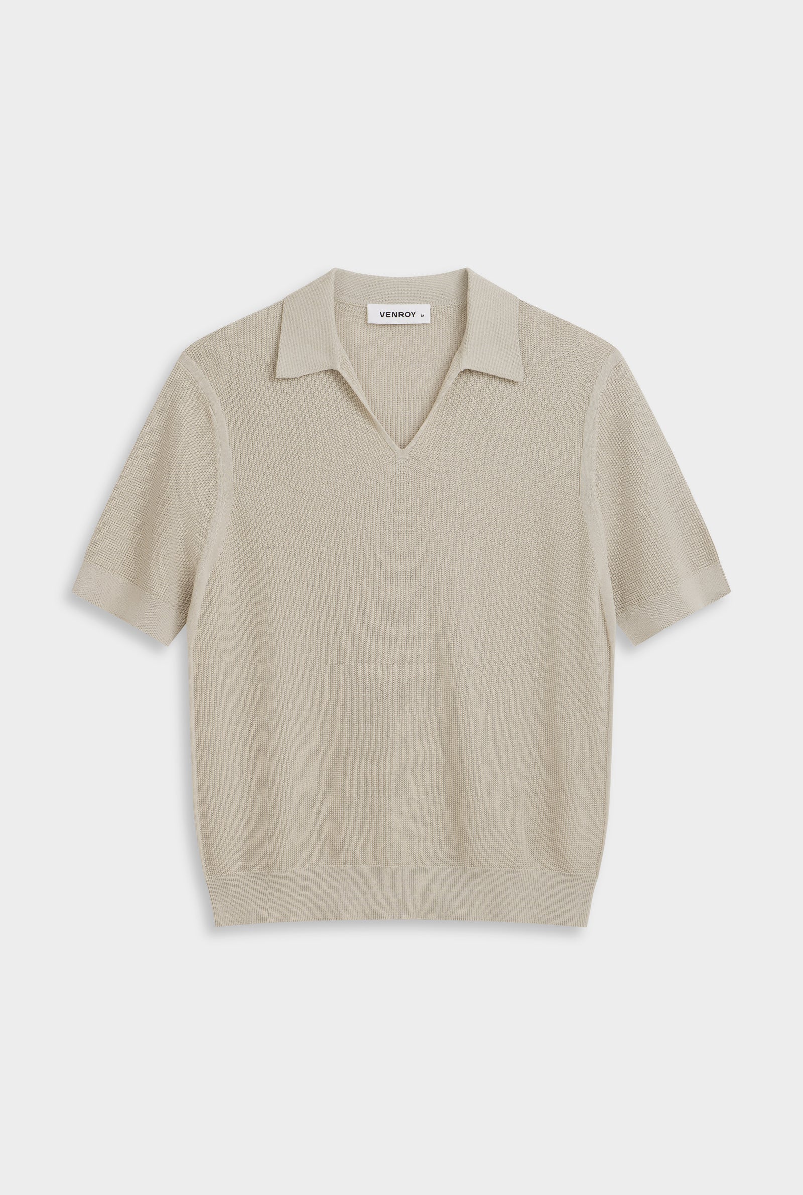 Taupe lightweight knit polo