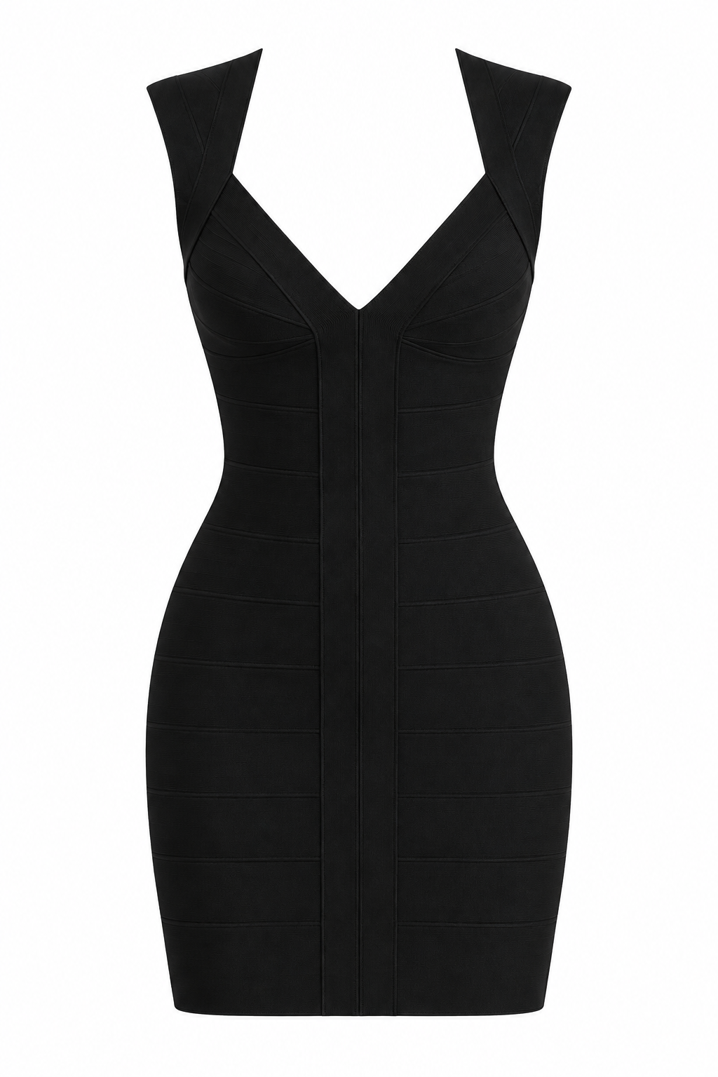 Black V-neck bandage mini dress