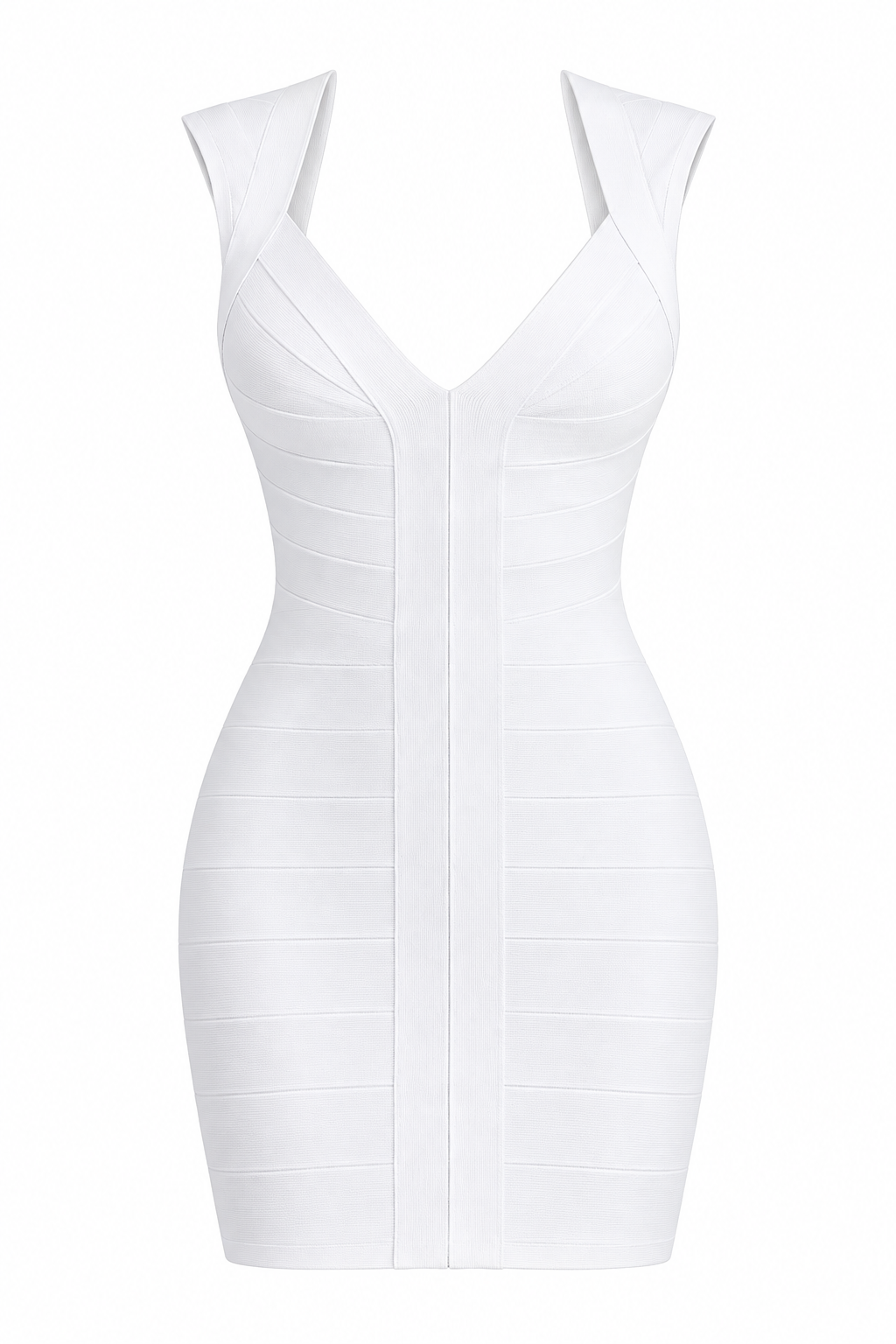 White V-neck bandage mini dress
